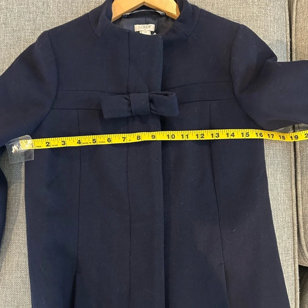 J. Crew Classic Navy Wool-blend Bow-front coat - Picture 11 of 11
